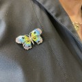 Arior Barcelona  broche / hanger vlinder blauw/geelmiddel