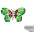 Arior Barcelona  broche / hanger vlinder groen/rood middel