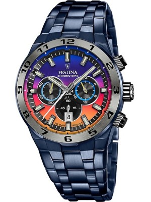 Reloj para hombre festina chrono bike azul con correa de acero f20670/3