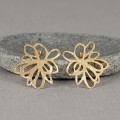 Jéh Jewels oorstekers 21509 zilver verguld grote bloem