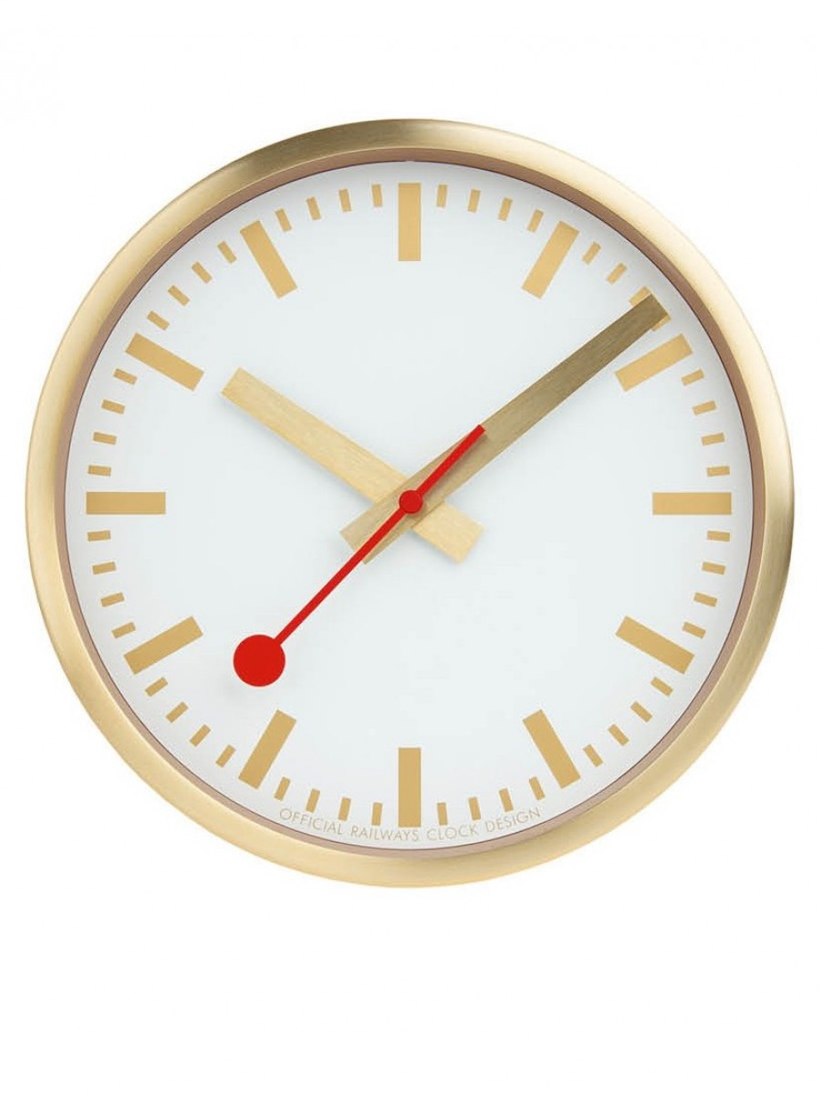 Mondaine klok gold 25cm M990.CLOCK.18SBG