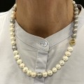 Parels parel collier Zoetwater parel wit/grijs collier