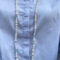 Parels parel collier Zoetwater parel aquamarijn collier