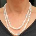 Parels parel collier Zoetwater parel aquamarijn collier