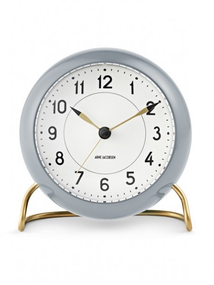 Arne Jacobsen Station 43674 table clock grey